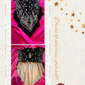 Bandana-Style Strapless Scarf Top in Black & White